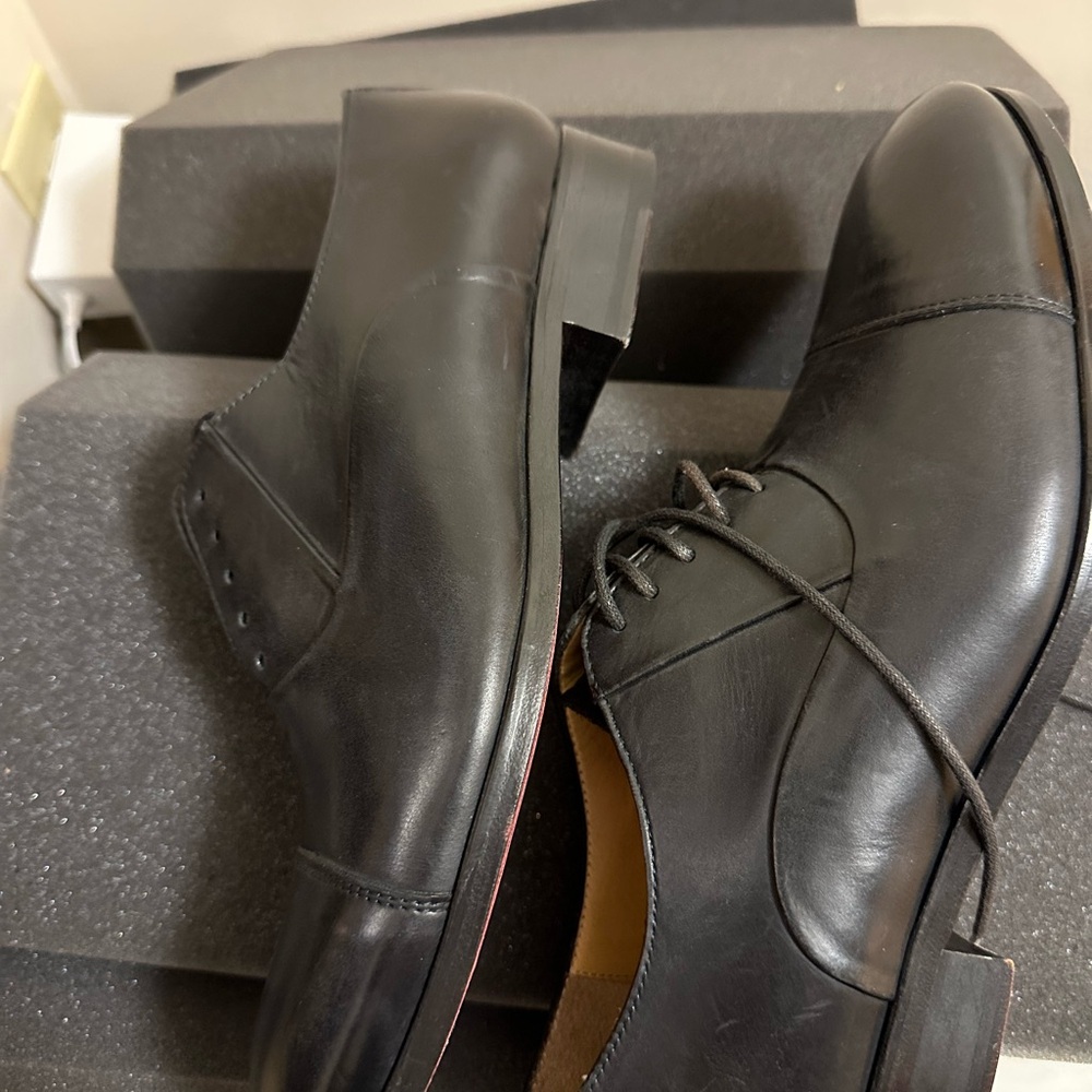 Men’s Elegant Black Leather Men's Oxfords - Picture 6 of 9